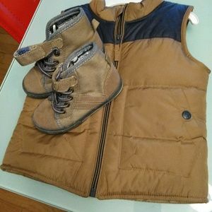 Toddler boys bundle deal puff vest and sneakers